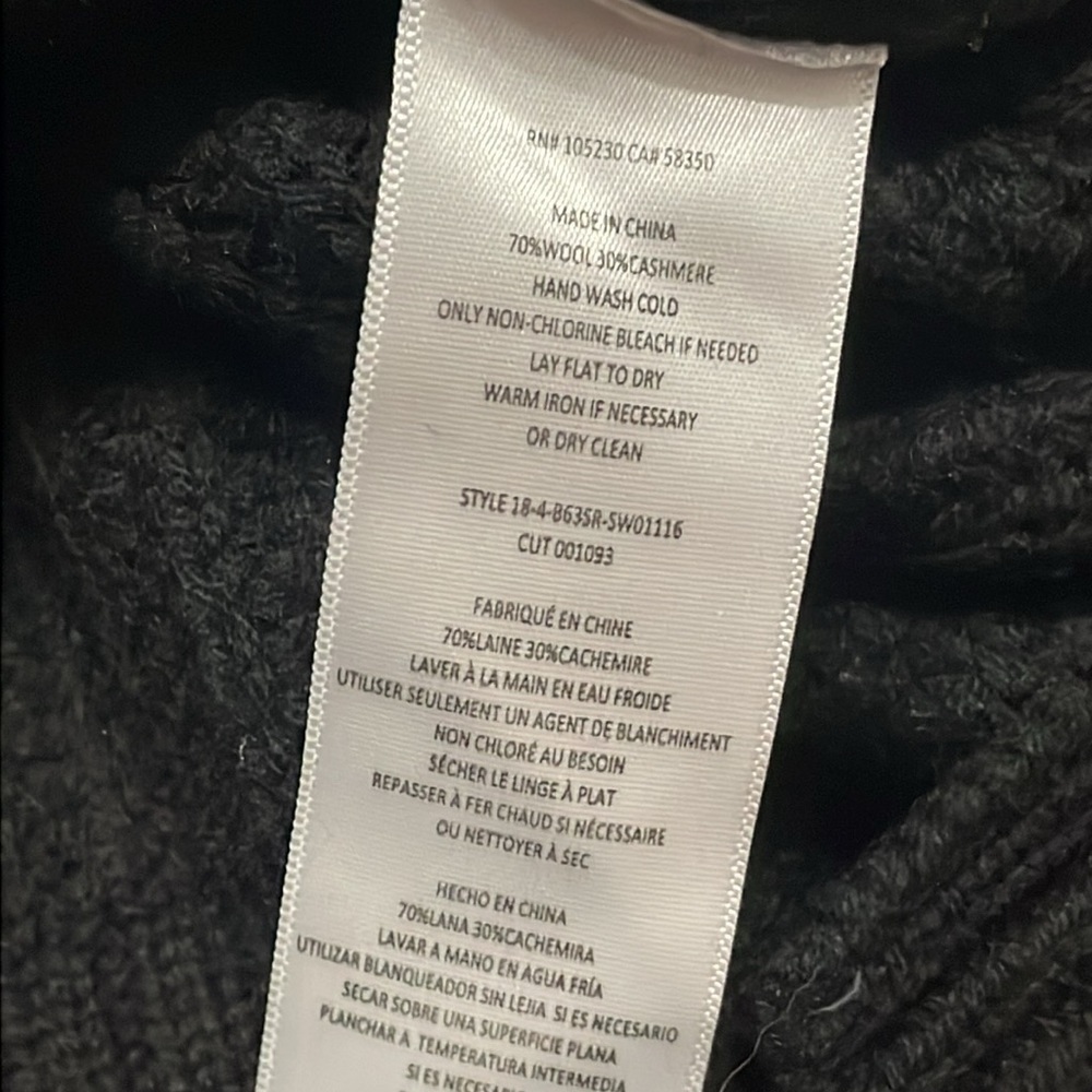 Equipment black funnel neck warm wool cashmere sweater small - Picture 6 of 9